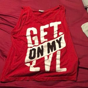 Red get on my level tank top